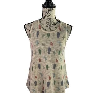 Ginger G Women's Size Small Tank Top Cactus knit Twisted Straps Scoop Low Back